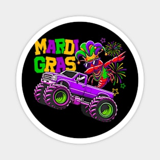 Crush Mardi Gras Dabbing Crawfish Monster Truck Boys Kids Magnet